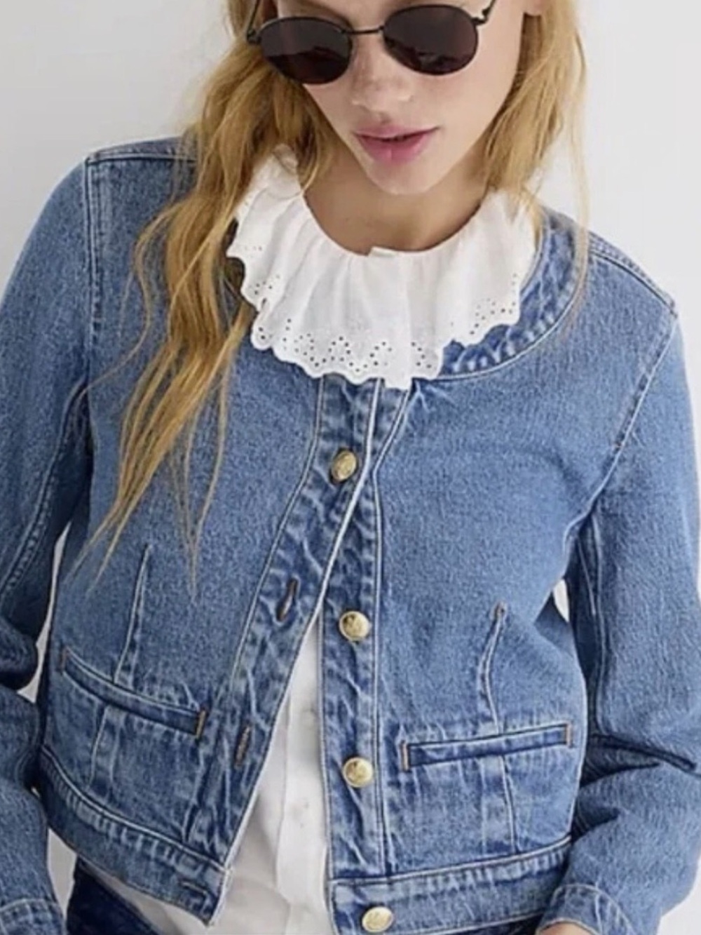 NEW J . Crew denim crop Louisa jean jacket size 2